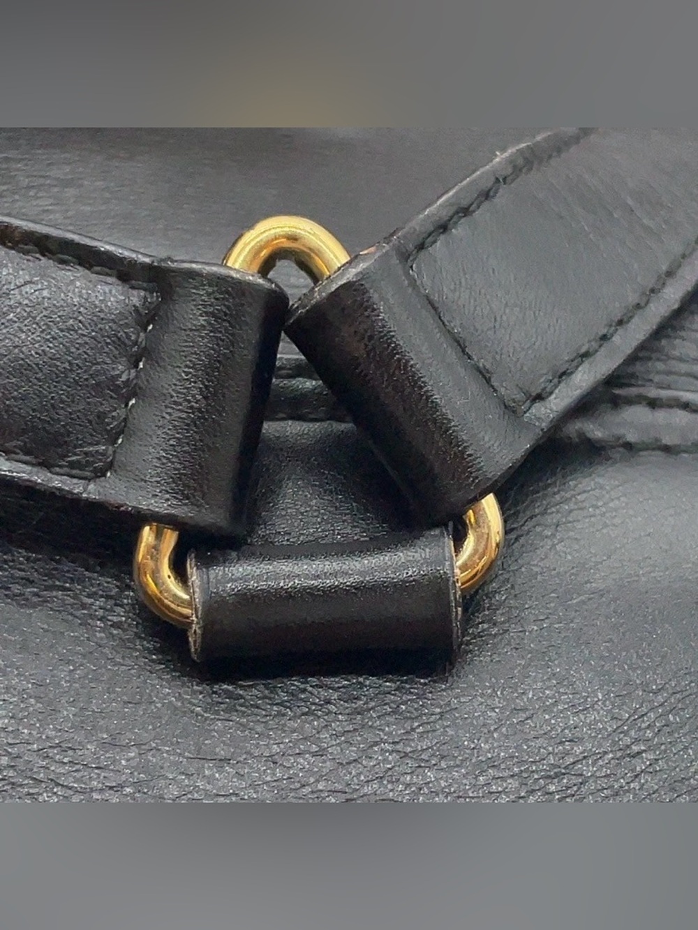 FINAL PRICE Authentic Gucci Bamboo Leather Black 003.2852 Backpack W/Dustbag - Picture 8 of 16